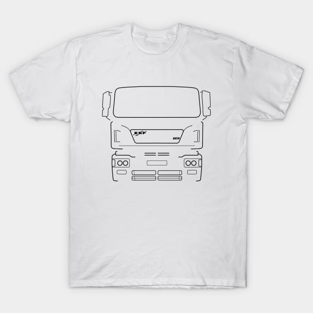 Classic ERF ECS lorry black outline graphic T-Shirt by soitwouldseem